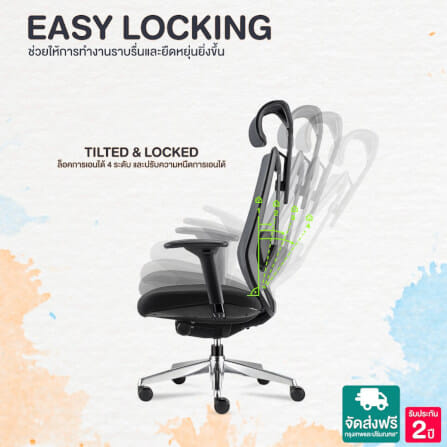 เก้าอี้สำนักงาน DF PROCHAIR รุ่น A-COR Chair H สีดำ_6